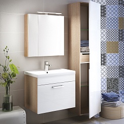 Iddis Мебель для ванной Mirro 60 подвесная белая/ясень шимо – фотография-2